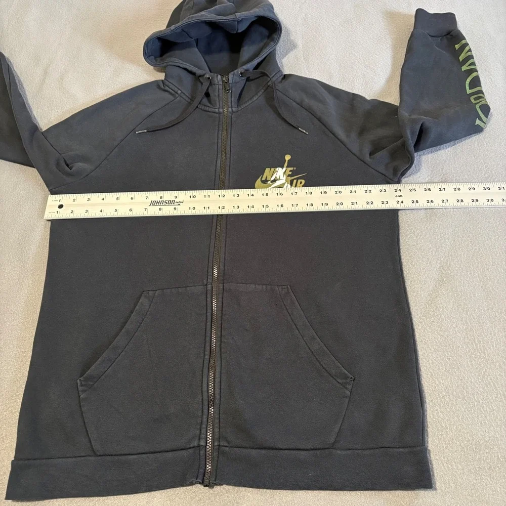 Jordan Full Zip Hoodie Mens Large Black Olive Green Nike Air Jumpman CK2223-011